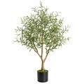 Arbre artificiel olivier 180 cm plastique vert en pot pour intérieur