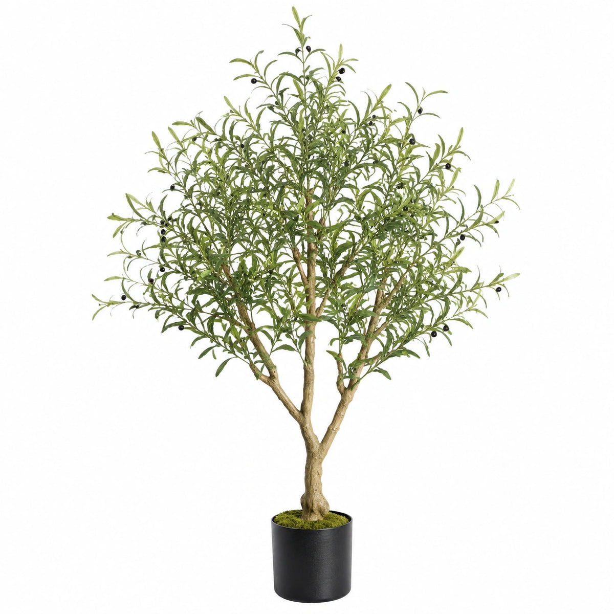 Arbre artificiel olivier 180 cm plastique vert en pot pour intérieur