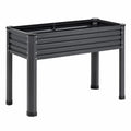 Jardinière surélevée 120 x 60 x 80 cm en acier noir pour culture extérieure