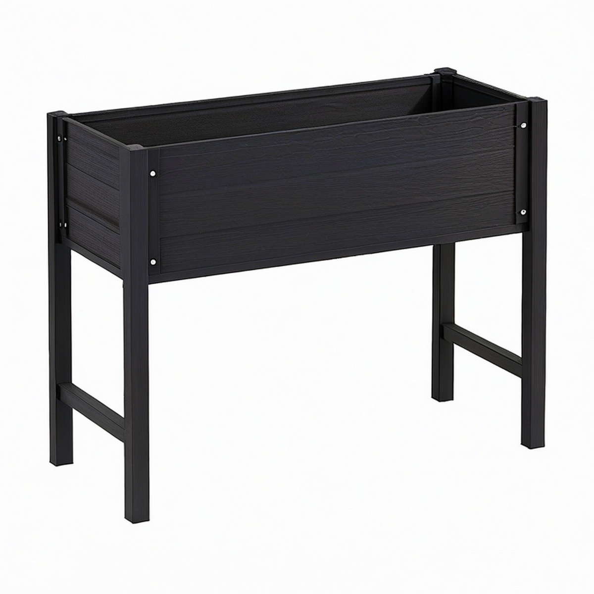 Jardinière surélevée 100 x 50 x 80 cm en bois noir pour potager extérieur