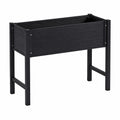 Jardinière surélevée 100 x 50 x 80 cm en bois noir pour potager extérieur