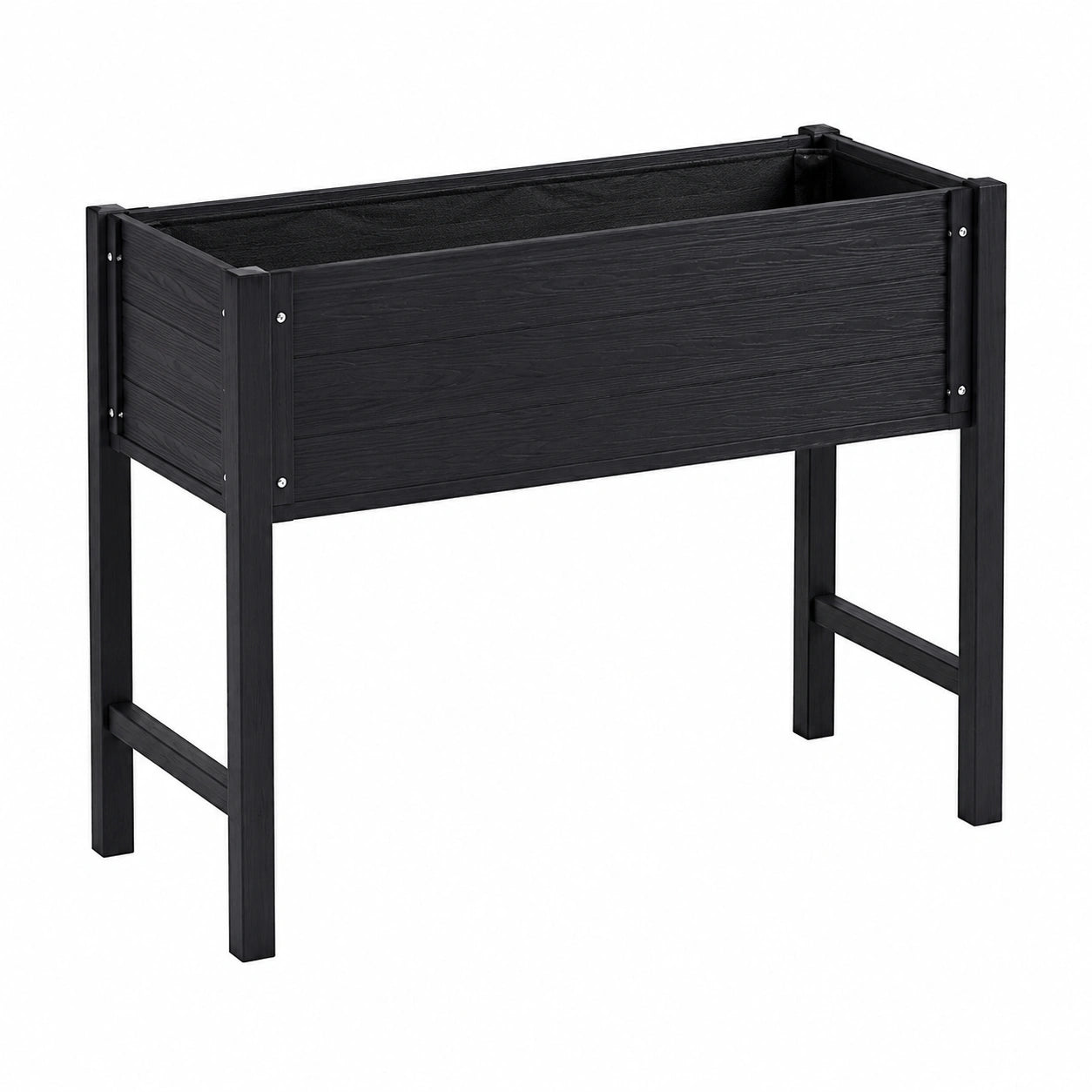 Jardinière surélevée 100 x 50 x 80 cm en bois noir pour potager extérieur
