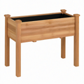 Jardinière surélevée 100 x 50 x 80 cm en bois naturel avec bac de culture doublé style jardin