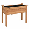 Jardinière surélevée 100 x 50 x 80 cm en bois naturel avec bac de culture doublé style jardin