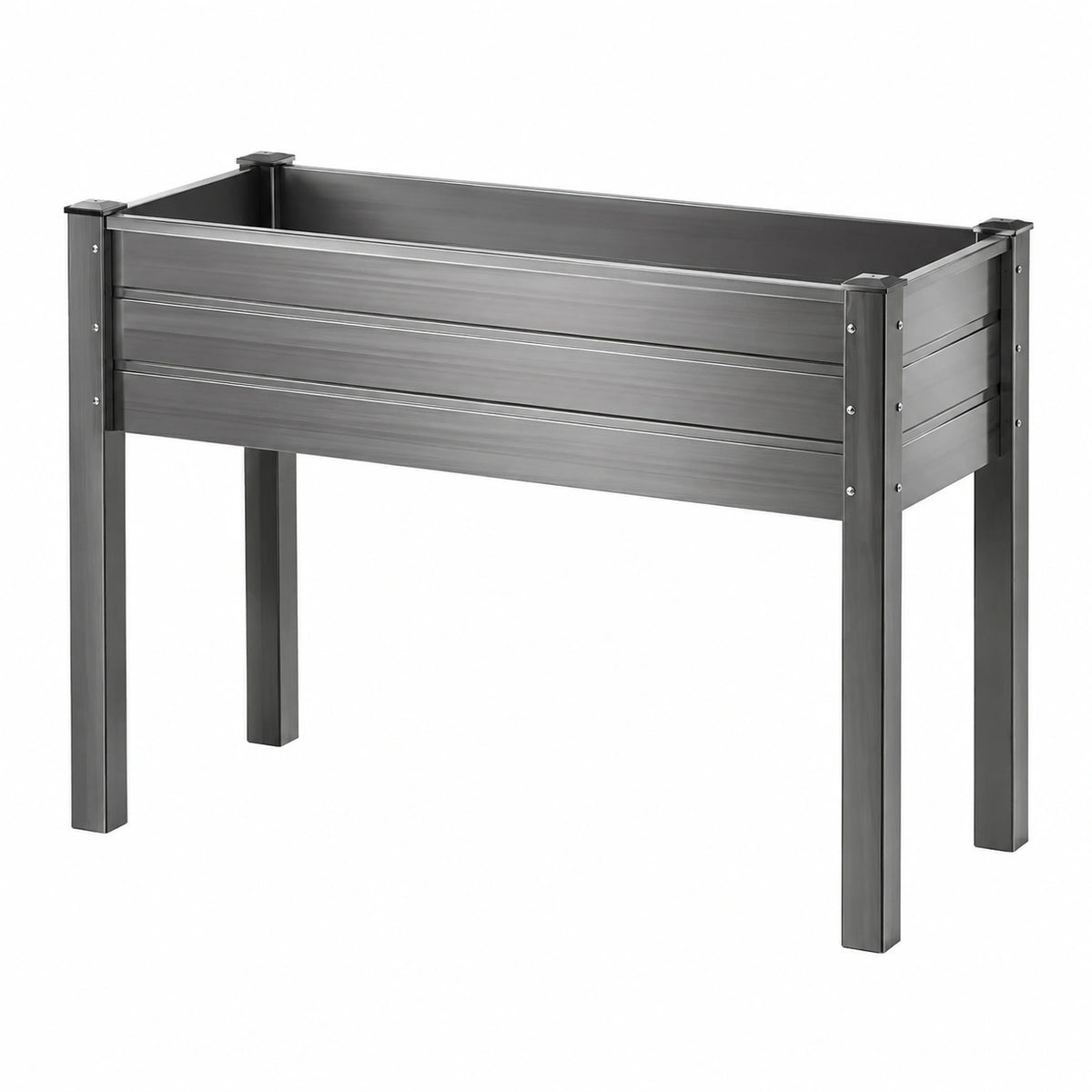 Jardinière surélevée 120 x 60 x 80 cm en acier gris anthracite pour jardin
