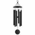 Carillon à vent 90 cm en métal noir - décoration suspendue à tubes