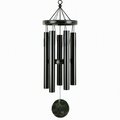Carillon à vent 90 cm en métal noir effet marbre - décoration suspendue sonore