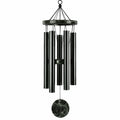 Carillon à vent 90 cm en métal noir effet marbre - décoration suspendue sonore