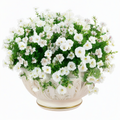 Plante artificielle en pot 45 cm fleurs blanches feuillage vert décoration intérieure