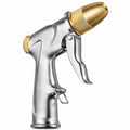 Pistolet d'arrosage 18.00 cm en métal argenté et doré à jet réglable