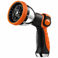 Pistolet d'arrosage 19 cm en plastique noir et orange à jet réglable