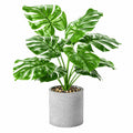 Plante verte artificielle Monstera 120 cm en plastique vert avec pot décoratif effet ciment