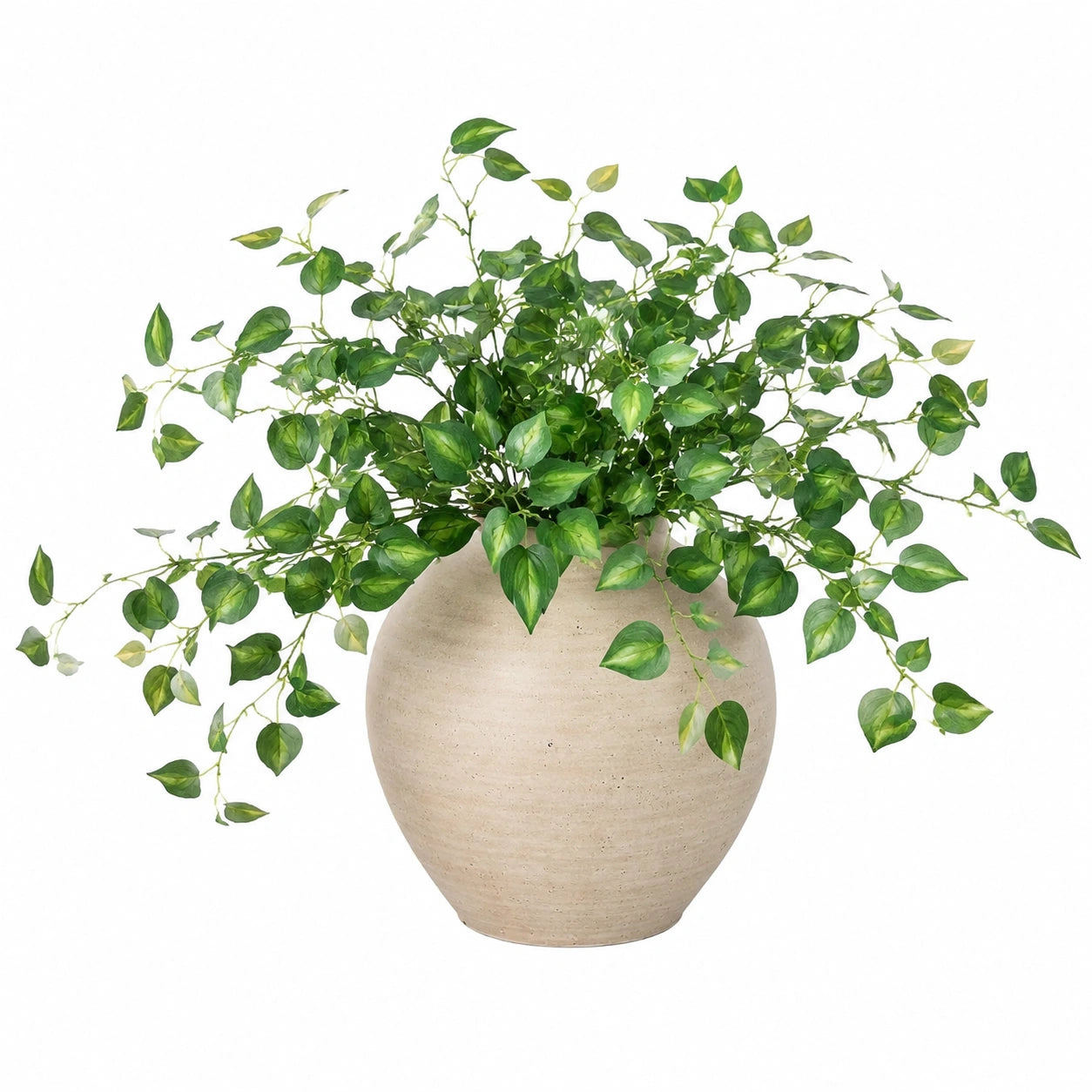 Plante verte artificielle en pot 70 cm feuillage retombant vert style naturel