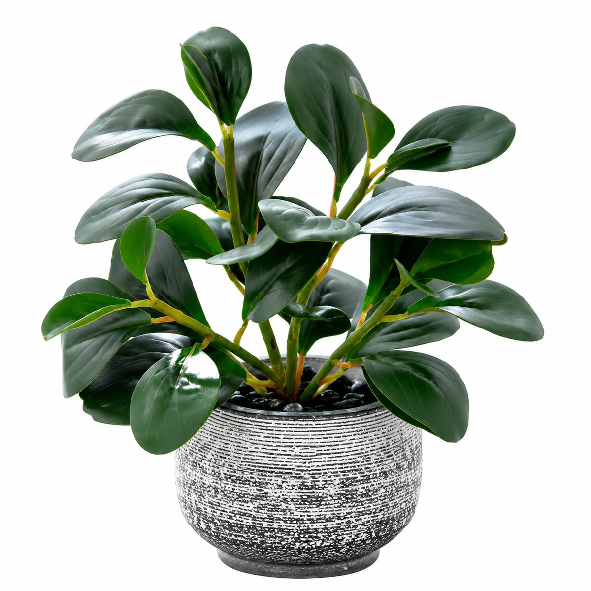 Plante verte artificielle en plastique 75 cm avec pot en céramique décoratif