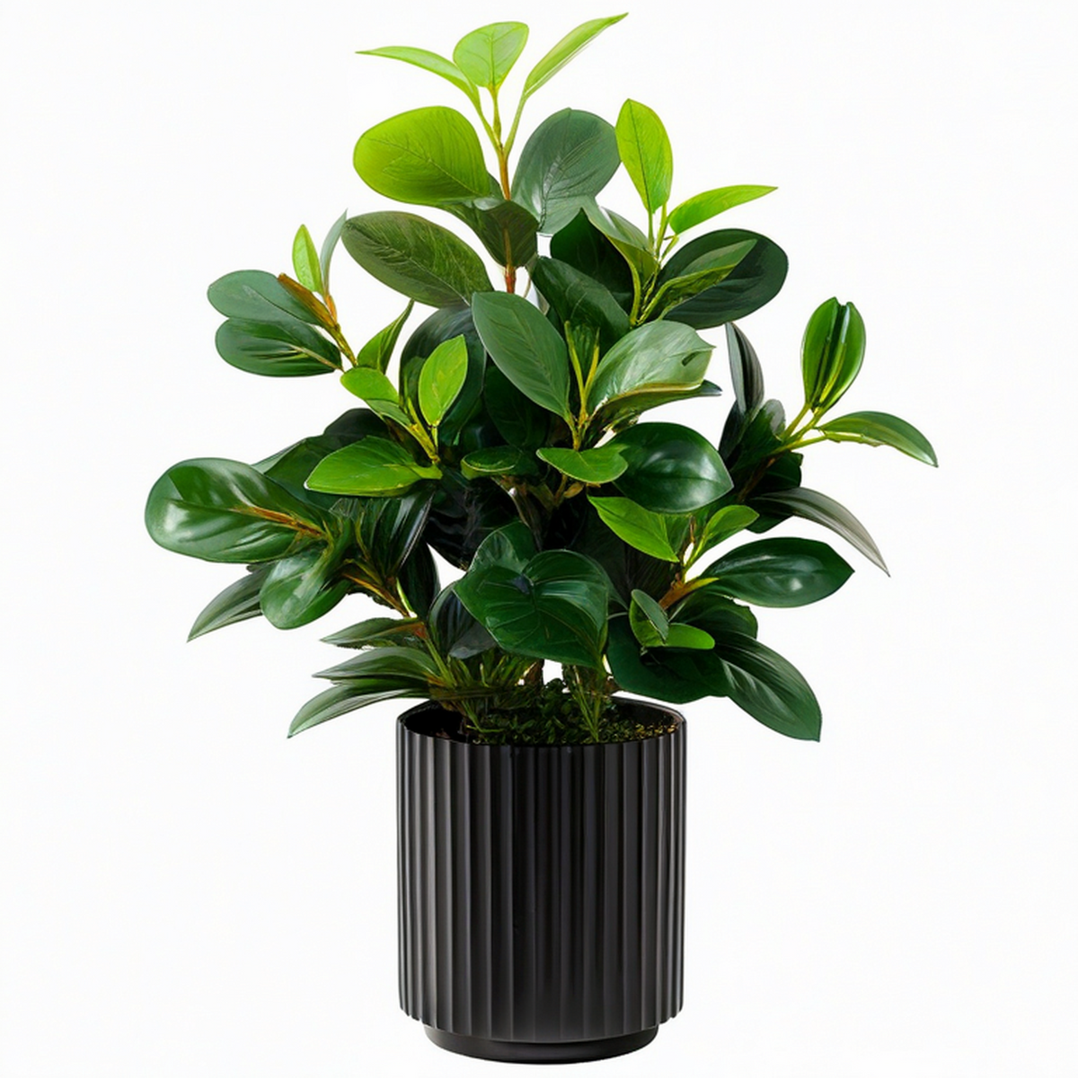 Plante verte artificielle 90 cm en plastique vert avec pot noir décoratif