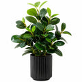 Plante verte artificielle 90 cm en plastique vert avec pot noir décoratif